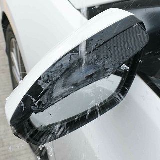 2X BLACK CARBON FIBRE CAR SUV REAR VIEW SIDE MIRROR RAIN VISOR GUARD ACCESSORIES